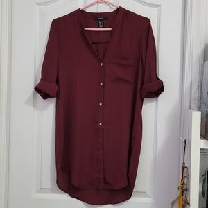 Forever 21 Wine/Burgundy Long Dress Top